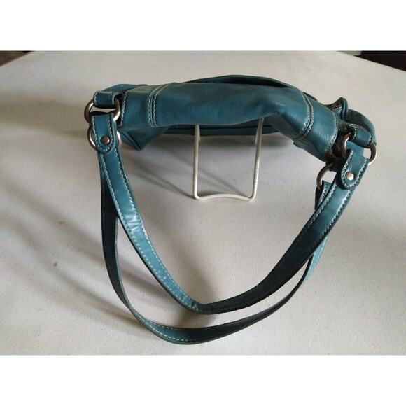 Emille M Simulated Leather Turquoise Purse Handbag - Picture 8 of 10